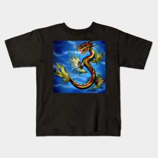 Aquatic Chinese Fish Dragon Kids T-Shirt